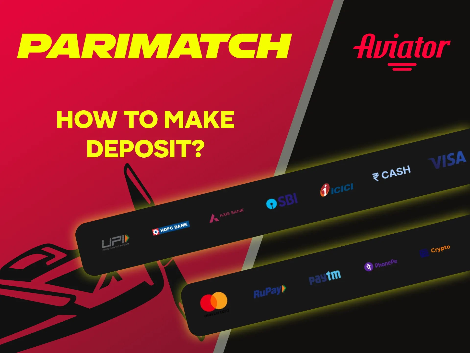 Choose your method of replenishing funds for the Aviator game on Parimatch.