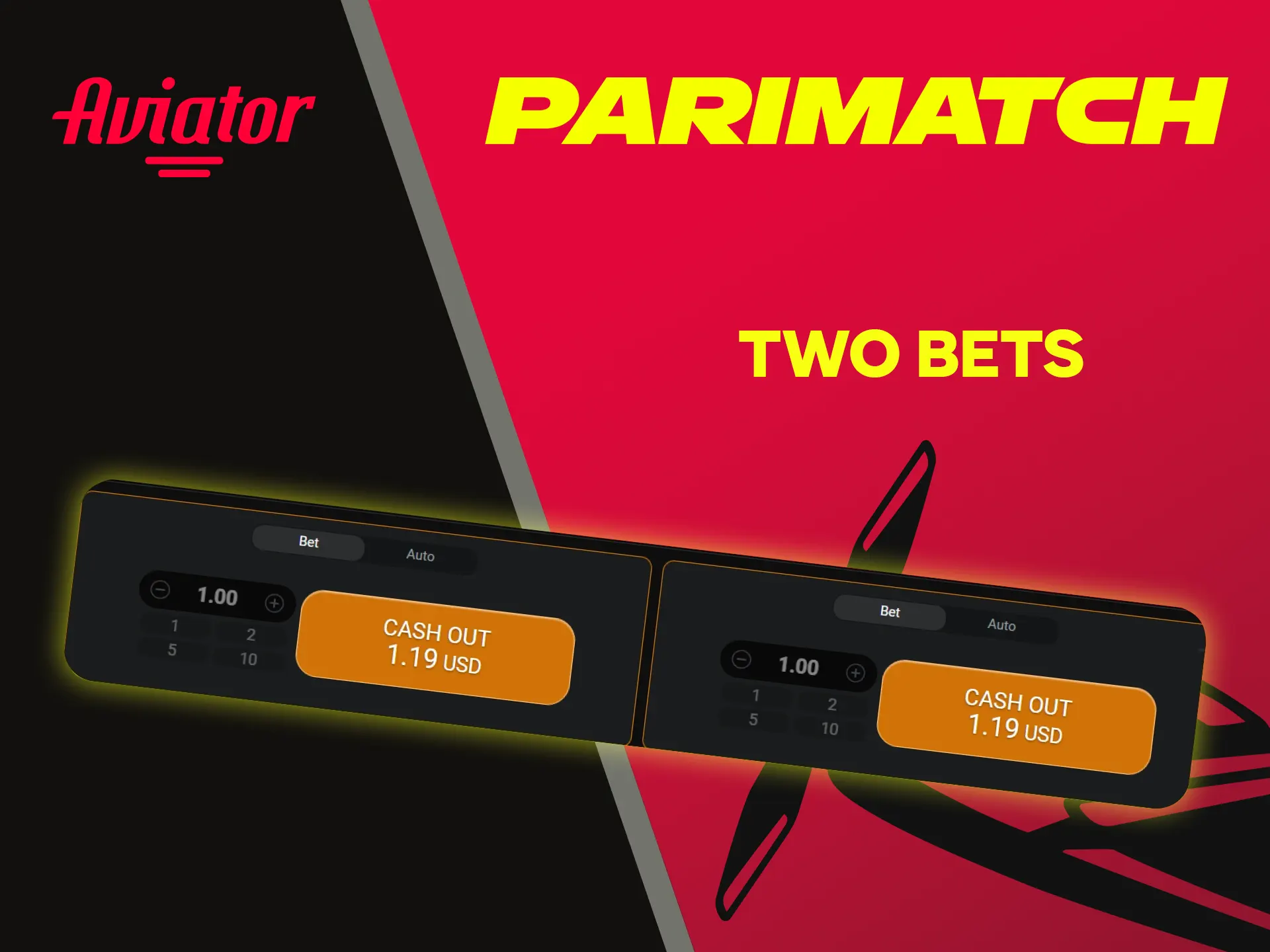 You can place two bets at once in the Aviator game on Parimatch.